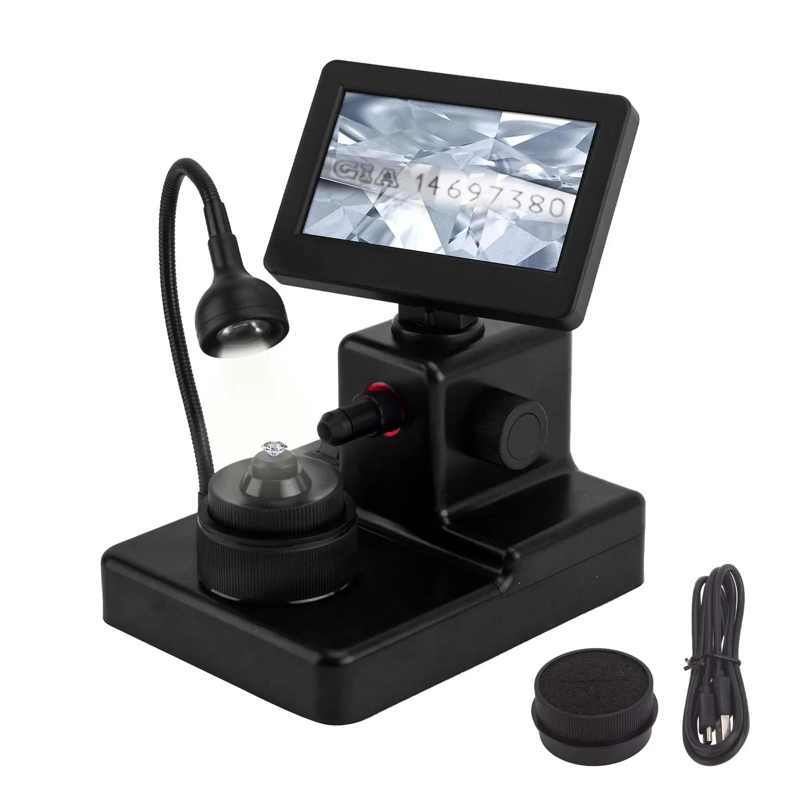Professional 50X-1000X Electron Digital Diamond Girdle Code Viewer Waist Mirror 4.3'in Screen LED Jewelry Equipment Tool