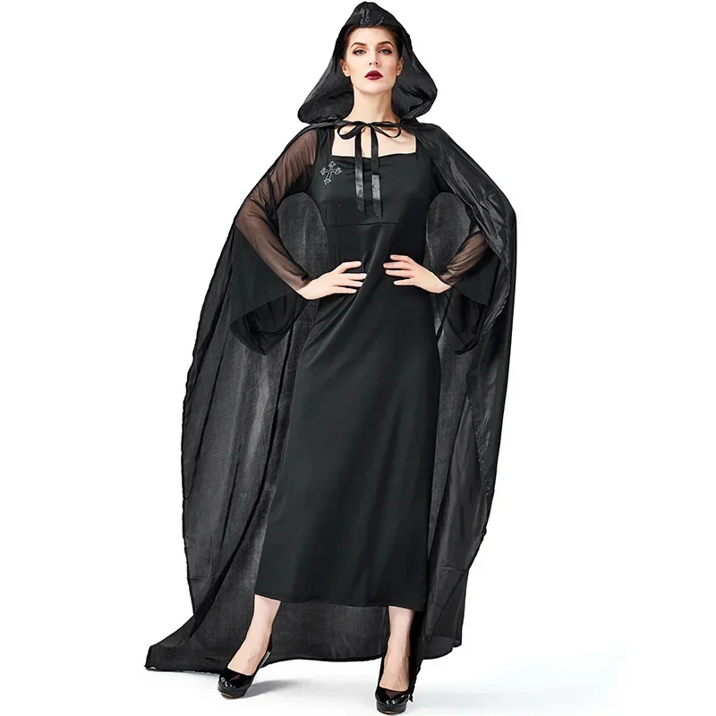 

Women's Black Horror Cross Witch Sorceress Dress Costume for Halloween Easter Mardi Gras Fancy Party