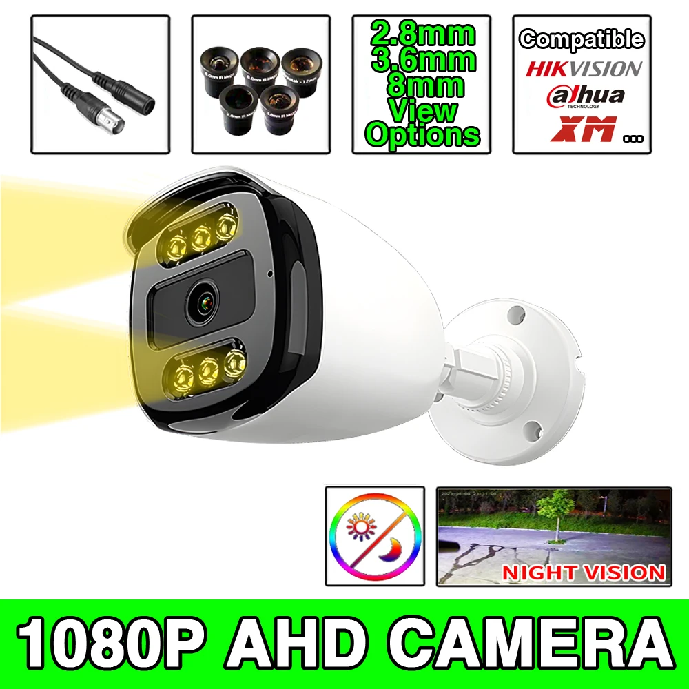 

AHD КАМЕРА 1080P Полноцветная HD-система видеонаблюдения Автоматическая светящаяся светодиодная уличная водонепроницаемая максимальная система ночного видения
