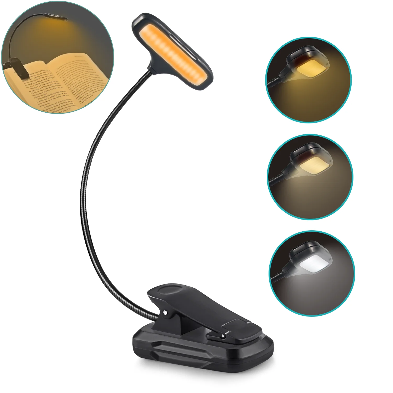 

USB-лампа для чтения с регулируемой яркостью, 15 цветов, 360 °