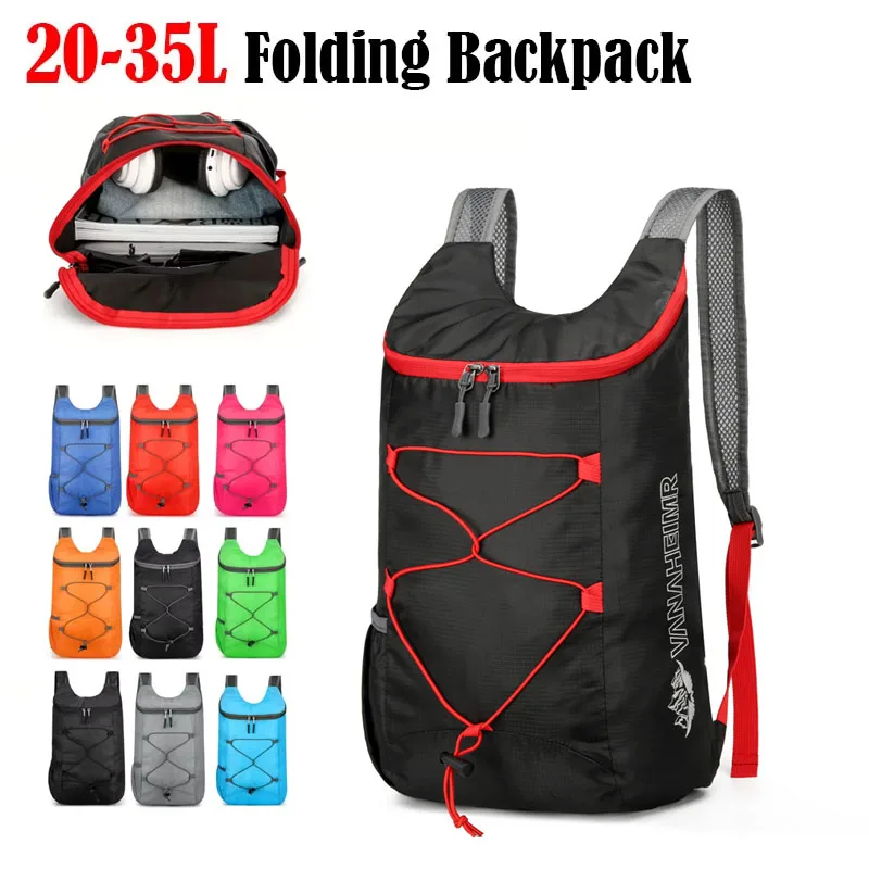 

Multifunctional Outdoor Folding Backpack For Camping Hiking Travel High Density Lightweight Waterproof Nylon Fabric Sports Bag
