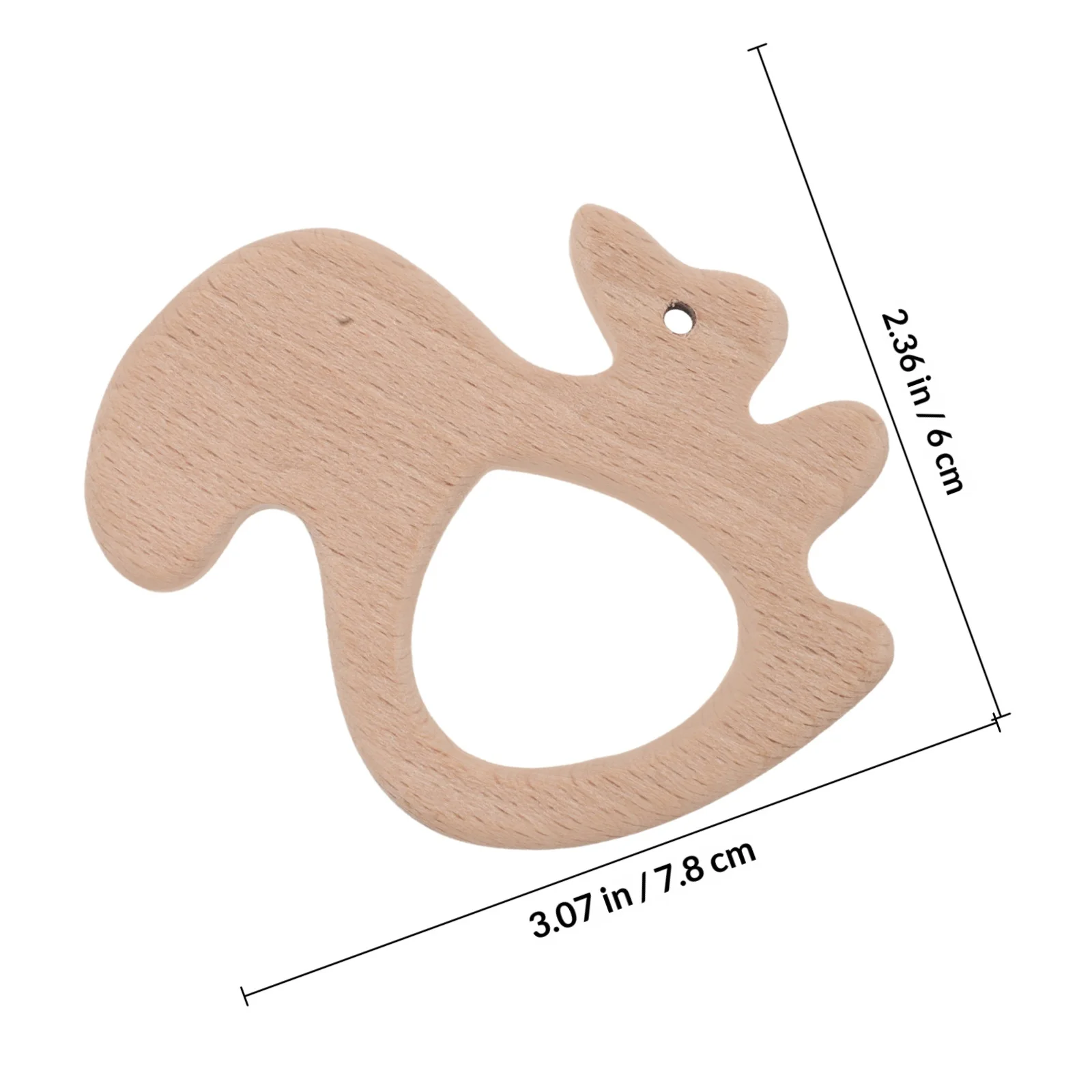 Entzückender Kauer aus Holz in Tierform für Babys, Zahnstäbchen aus natürlicher Buche, sensorische Entwicklung, Montessori-inspiriertes Kleinkind