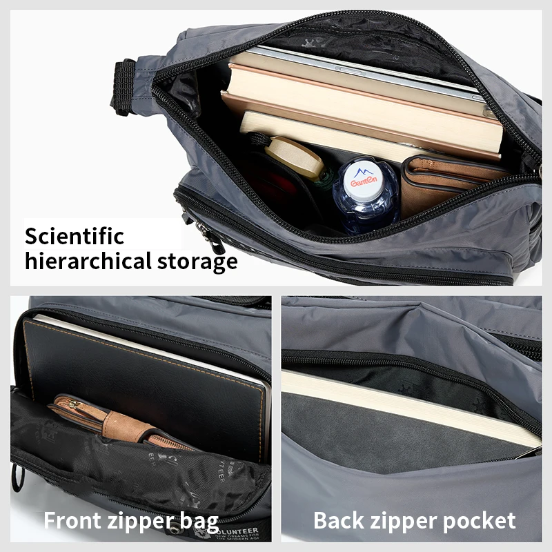 VOLUNTEER, bolsos de mensajero para hombre 2025, bolso cruzado informal de tela Oxford de gran capacidad, bolso de hombro para ir al trabajo con múltiples bolsillos 1876-06