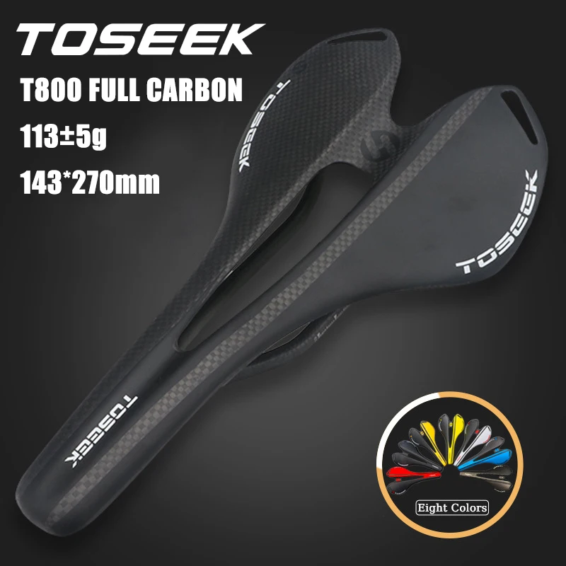 

TOSEEK T800 Carbon Bicycle Saddle 143*270mm Bike Saddles Glossy/Matte Bicycle 3K Carobon Seat Road Mtb Bike Saddle Bike Part