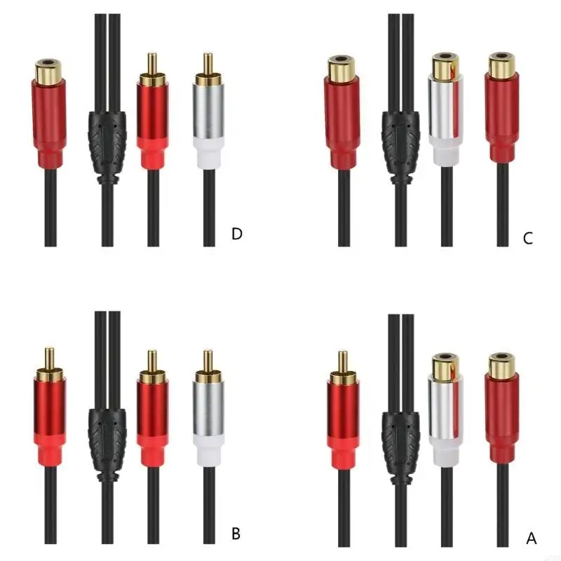 Gold-Plate RCA Cable 1 to2 3.5mm Splitter Cable for Amplifiers Home Theaters