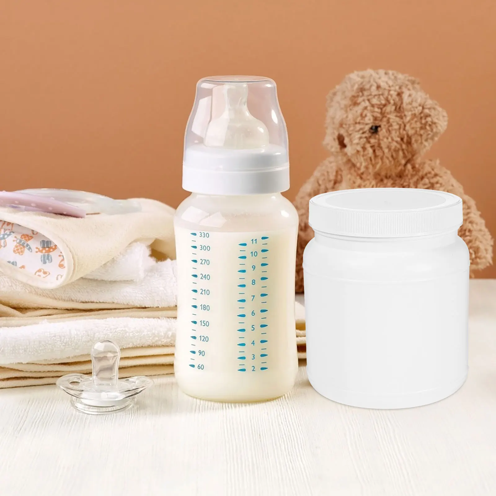 

Wide Mouth Plastic Jar Lid Airtight Container for Milk Powder Protein Sugar Snacks Kitchen Storage Solutions