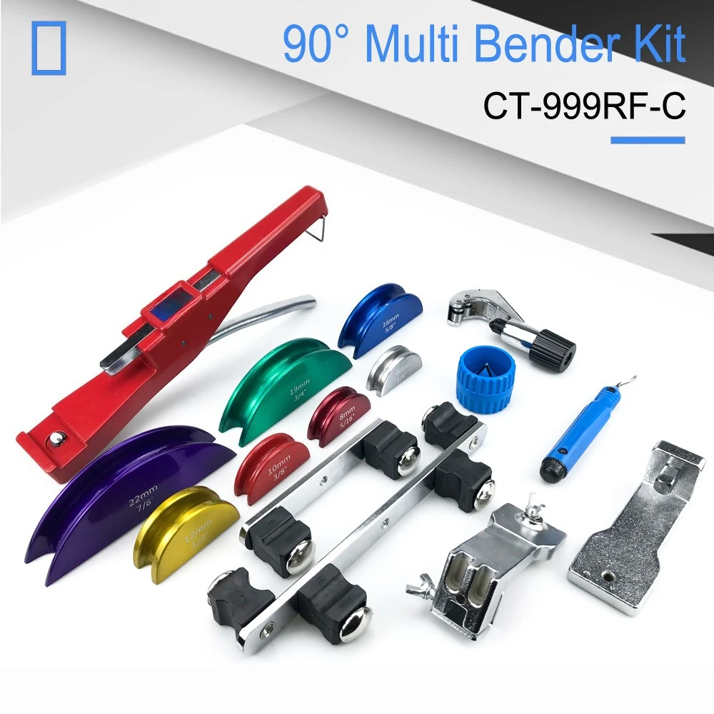 Combined copper tube bending device CT-999RF-C (new plastic box) 6-22mm with reverse bending tape CT-274