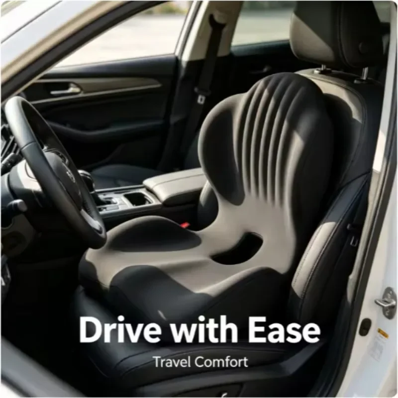 Shell Connected Seat Cushion Back Support Office Lumbar Protection Student Long Sitting Computer Chair Car Waist Pillow