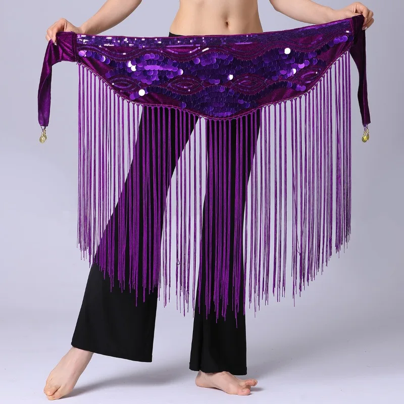 

Sparkling Fringe Belly Dance Hip Scarf – Elegant Sequined Waist Chain for Women,Belly Dancing Accessory for Performances