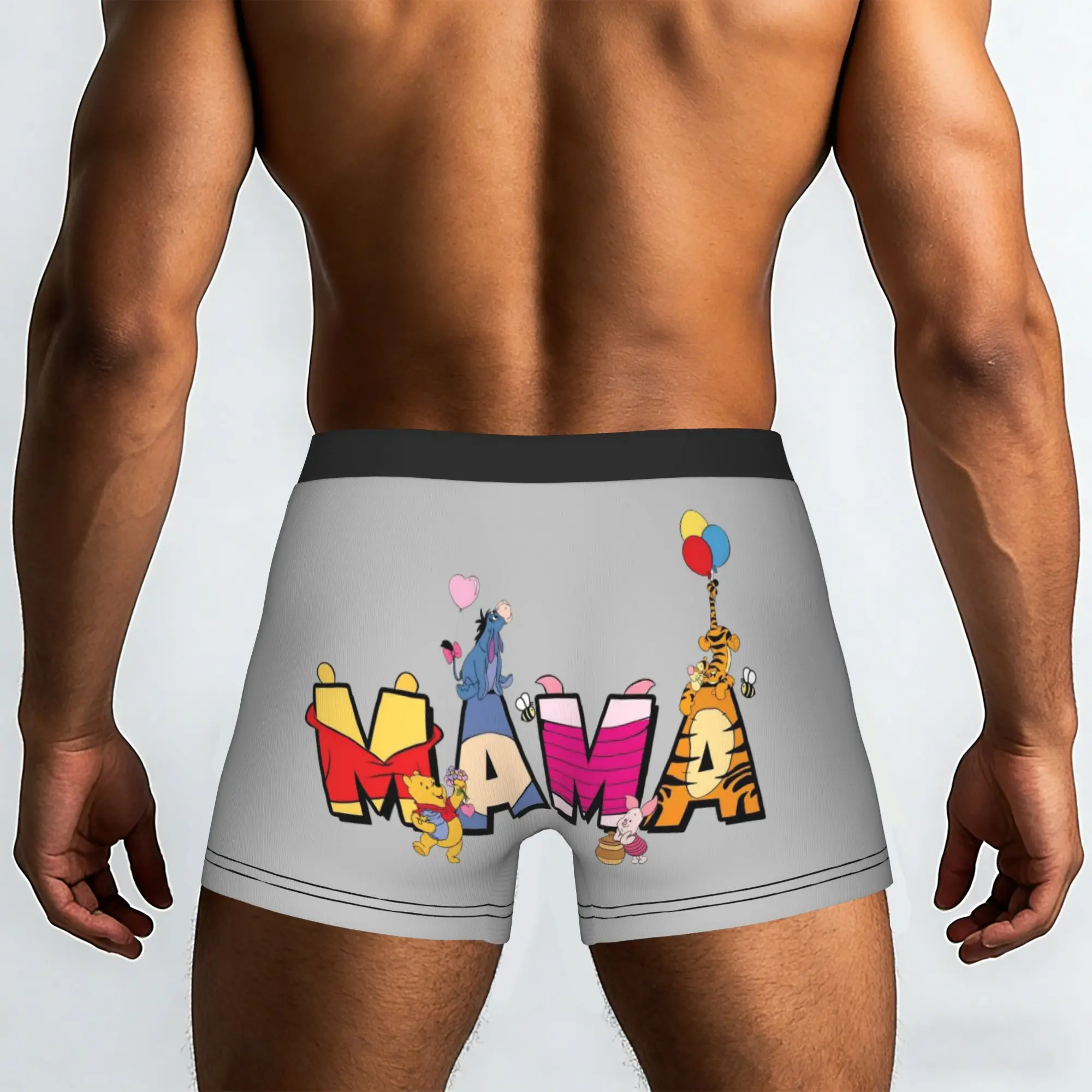 Custom Male Funny My Friends Cartoon T-Tigger Pooh Underwear  Boxer Briefs Breathable Shorts Panties Underpants