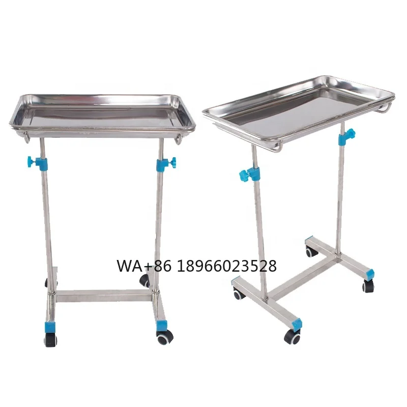 

Height Adjustable Surgical Instrument drug medicine Cart Stainless Steel medical trolley Hospital Tray Cart