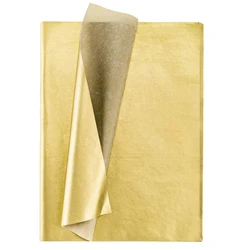 Papel de seda dorado, 300 hojas, metálico, para envolver regalos, fiesta de cumpleaños, aniversario, decoración del Día de San Valentín