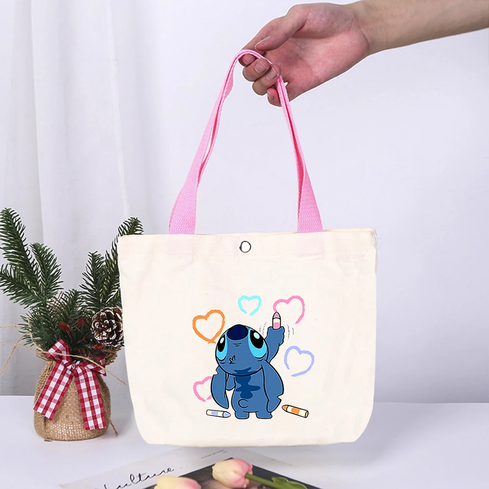 Borsa per la spesa pieghevole portatile Disney Stitch borsa per la spesa impermeabile grande borsa in tela ecologica riutilizzabile