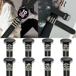 4Pcs Twelve Constellations Strap Decorative Ring Metal Wristbelt Charms Watch Band Ornament for Apple Watch Band Decorative Tool