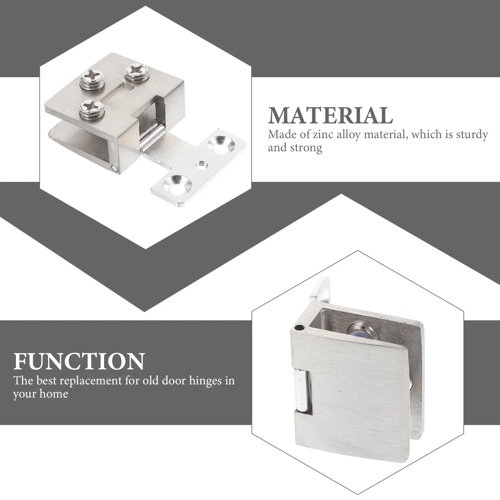 

2 Pcs Hinge Glass Cabinet Kitchen Wardrobe Door Zinc Alloy Hinges for Cupboard Doors