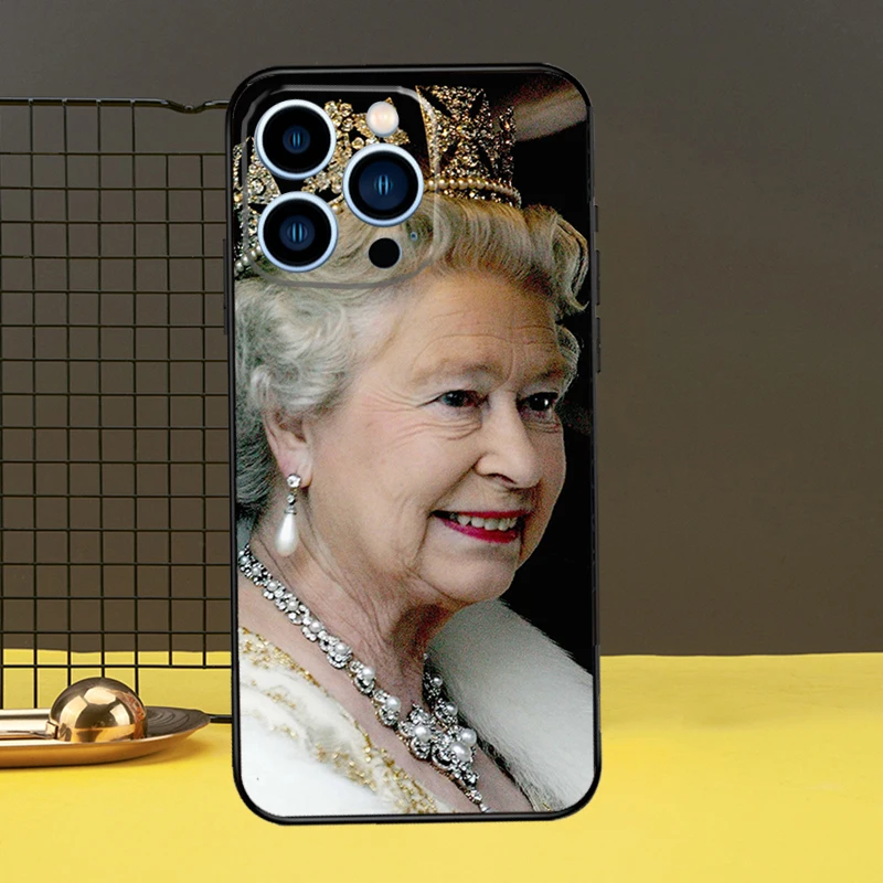 England Queen Elizabeth II Case For iPhone 16 15 14 13 12 11 Pro Max X XR XS 7 8 Plus 12 13 Mini Bumper Cover