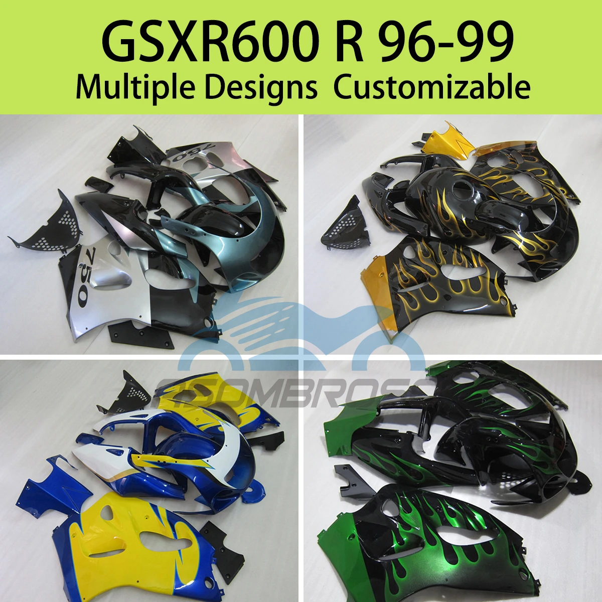 

GSXR600 96 97 98 99 Новый комплект обтекателей для SUZUKI GSXR 600 R 1996 1997 1998 1999 Обтекатели послепродажного обслуживания мотоциклов