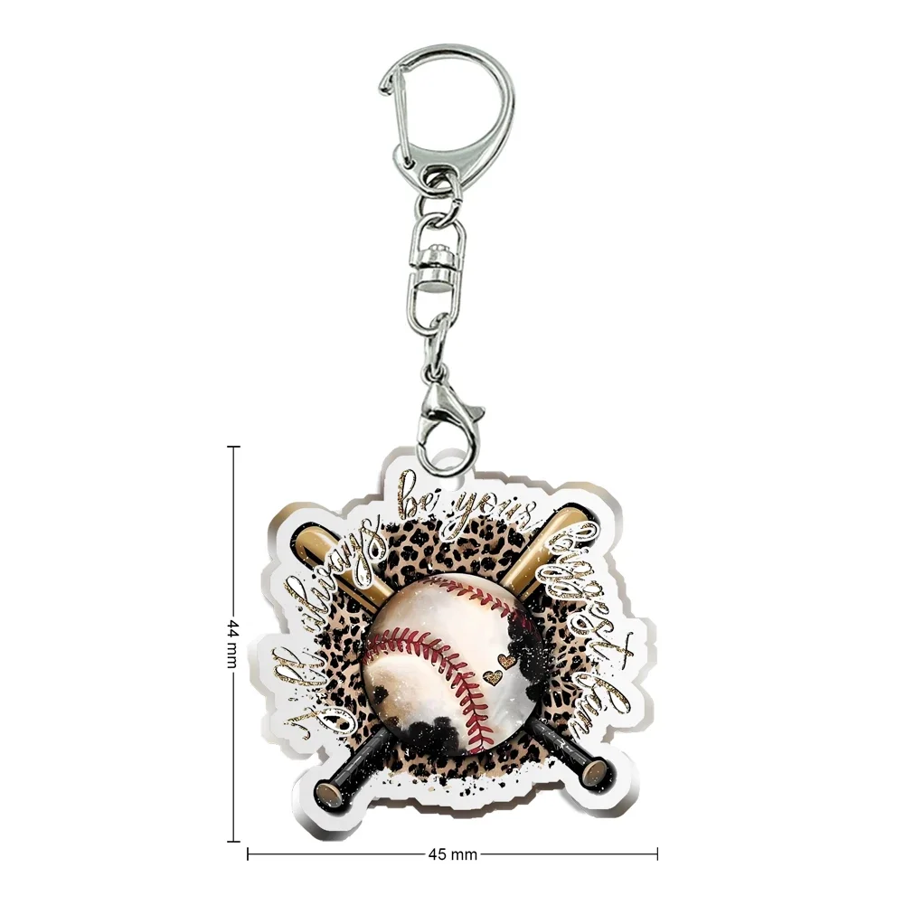 New Women Men Acrylic Baseball Keychain Transparent Acrylic Trinket For Friends Pendants