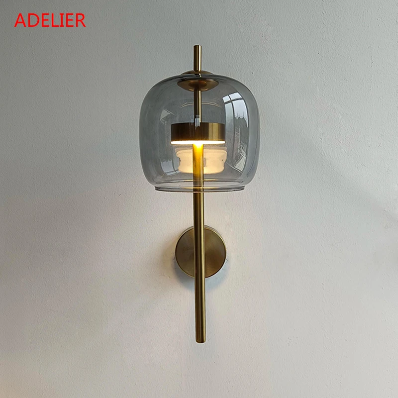 

Creative Glass LED Wall Lamps Warm Study Bedroom Bedside Decor lamps Minimalist Home Living Room Wall sconce Lighting fixtures