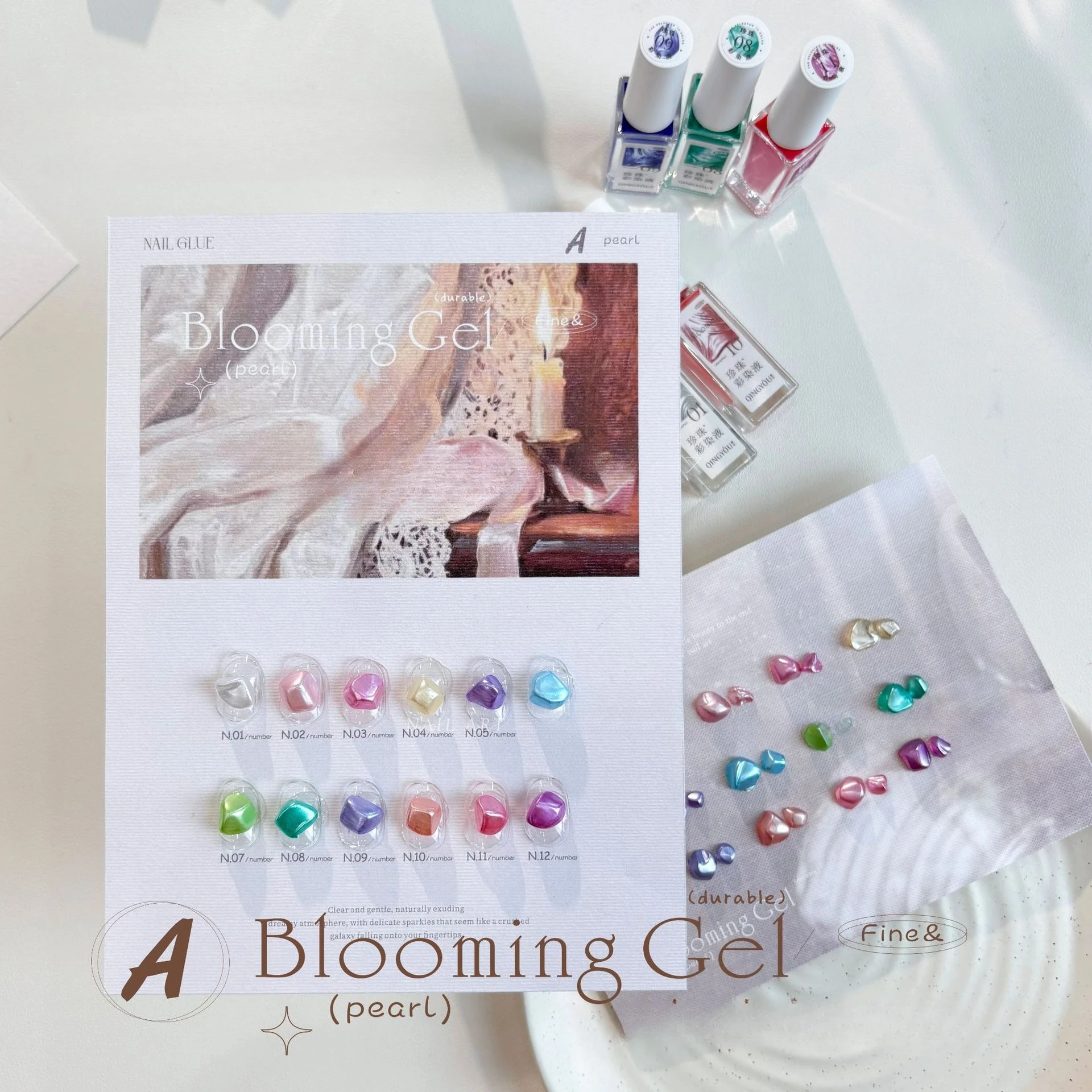 TPO/HEMA FREE 24 Colors 10ml Pearl Blooming Marble Watercolor Ink Air Dry Spreading Effect Lacquer Blossom Nail Gel Manicure DIY