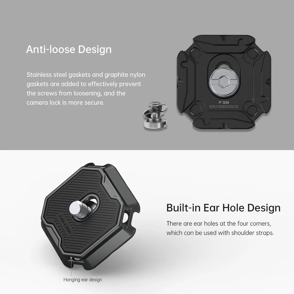 FALCAM F38 Piastra antiscivolo a sgancio rapido Design anti-allentamento Compatibile con la base di specifiche Arca per la fotografia fotografica 3301