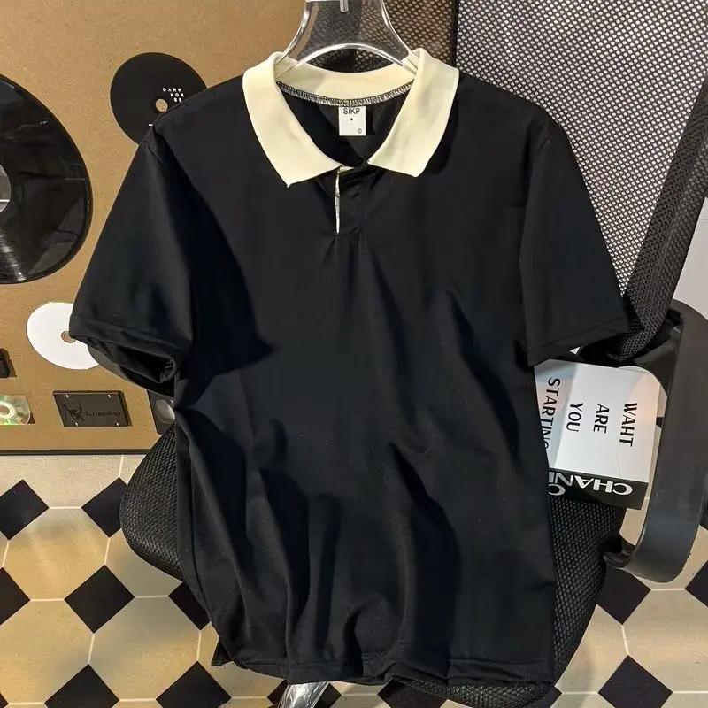 Lapel Short-sleeved Polo Shirt Men's Trendy Brand Summer T-shirt Korean Version Slim-fit Trend 2023 New Versatile T-shirt Top