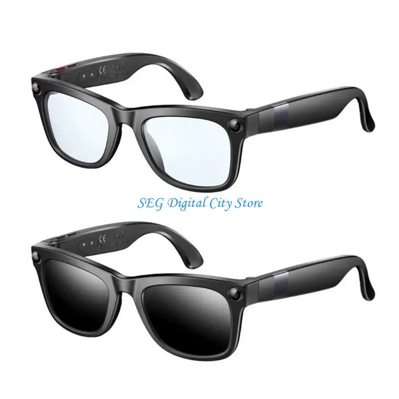 U75B Daily Recording Glasses with Front Lens, Call Support, Voice Command and Phone File Transfer for Walking and Video Use