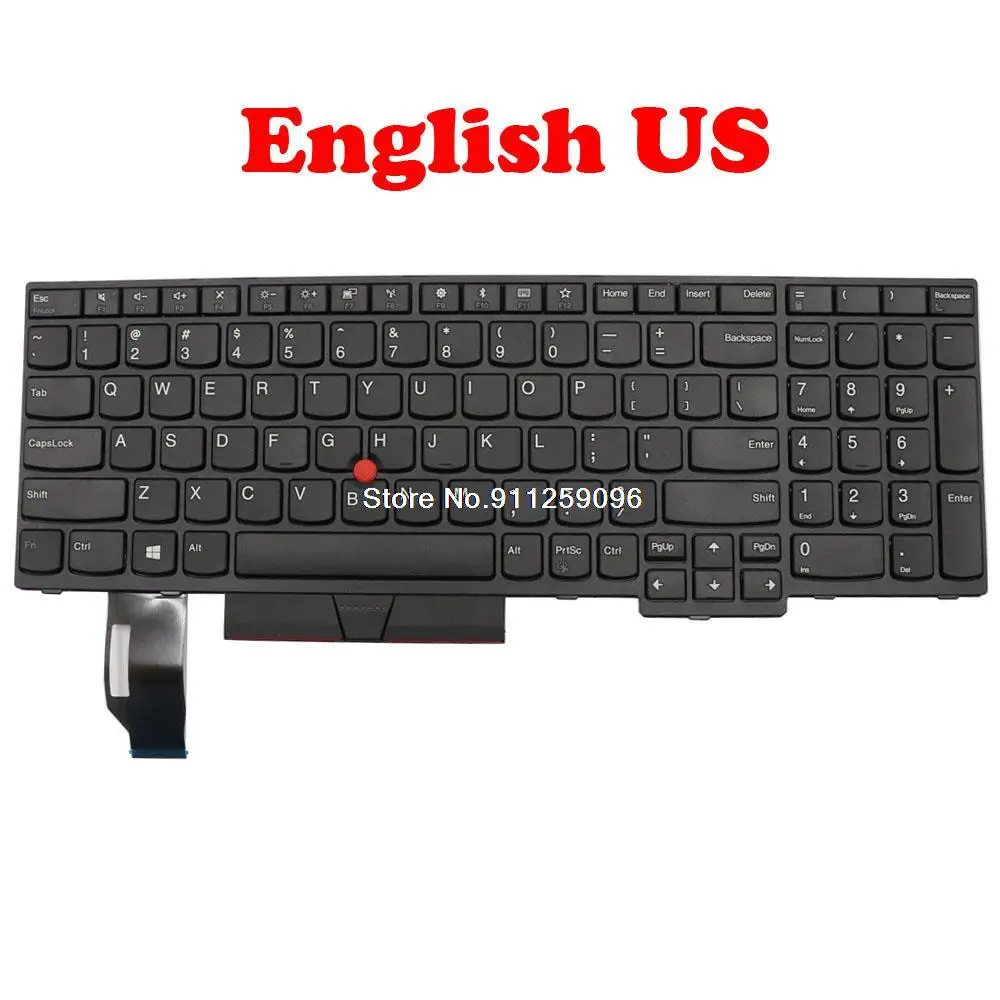 Keyboard For Lenovo For Thinkpad E580 E585 E590 E595 L580 L590 T590 P52 P52S P53 P72 P73 English US Spain SP 01YP680 New