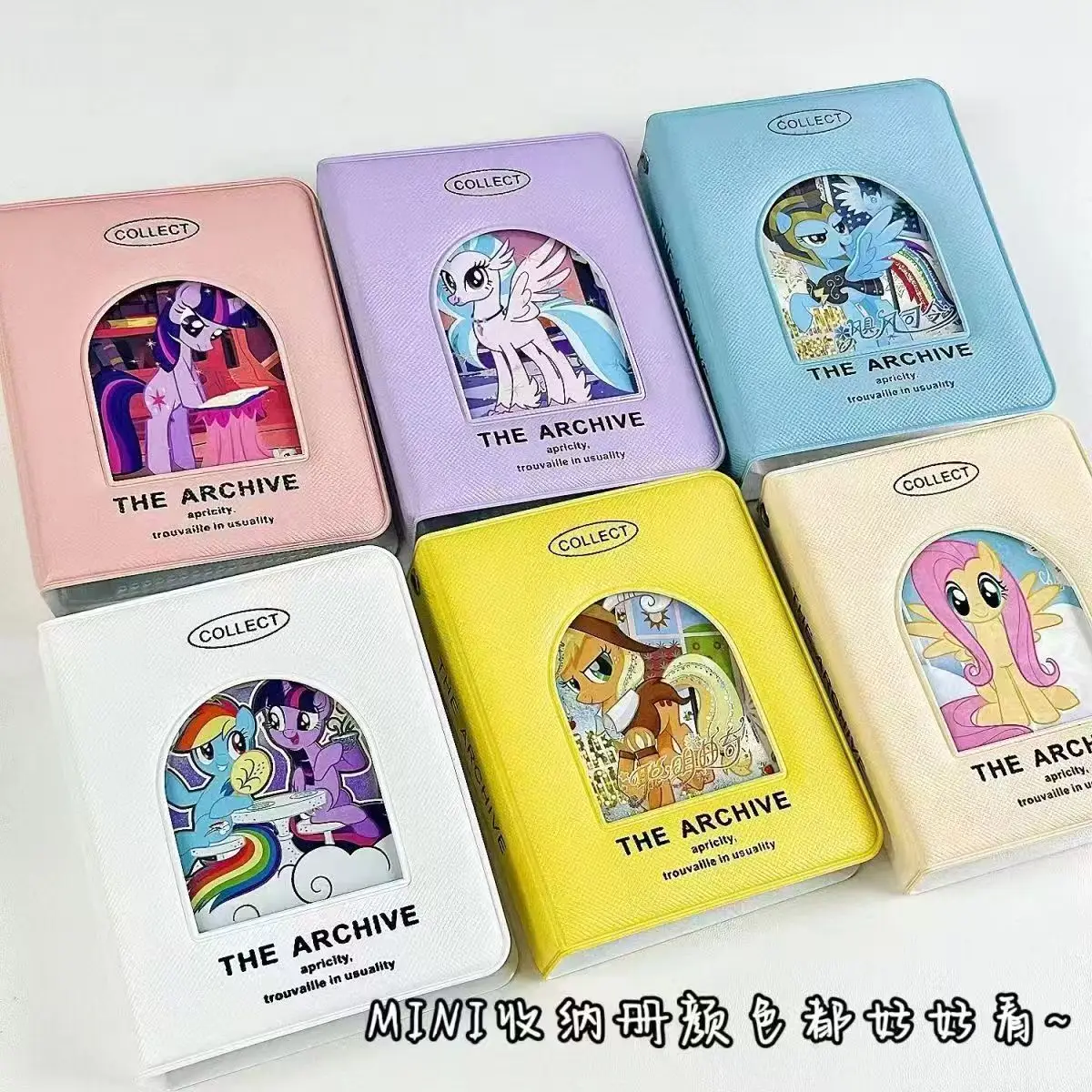 My Little Pony Card Book 40 Card Slot Mini Portable 1-grid Double-sided Storage Leather Multiple Colors Card Album Binder Holder