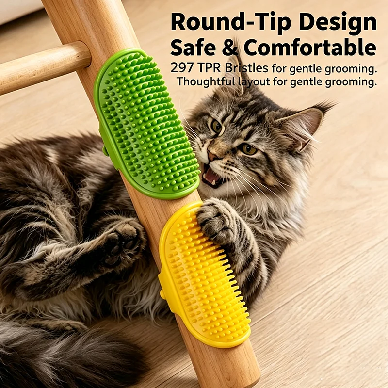 Cat Scratching Groomer Table Leg Hair Remover Cat Scratcher Pet Grooming Bath Brush Kitty Itch Scraper Pet Supplies