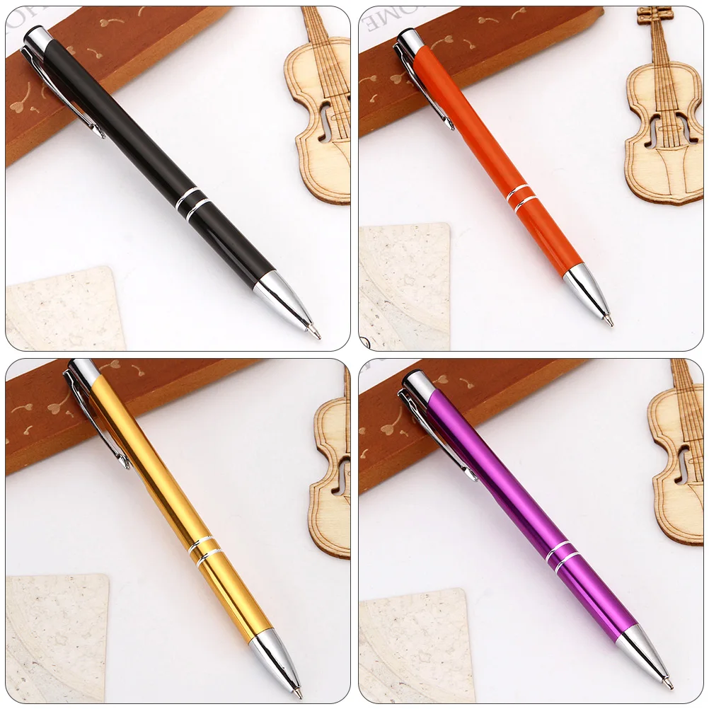 

10pcs Engravable Ballpoint Custom Logo High-Quality Metal Writing Pens Smooth Office Stationery Supplies For Students School