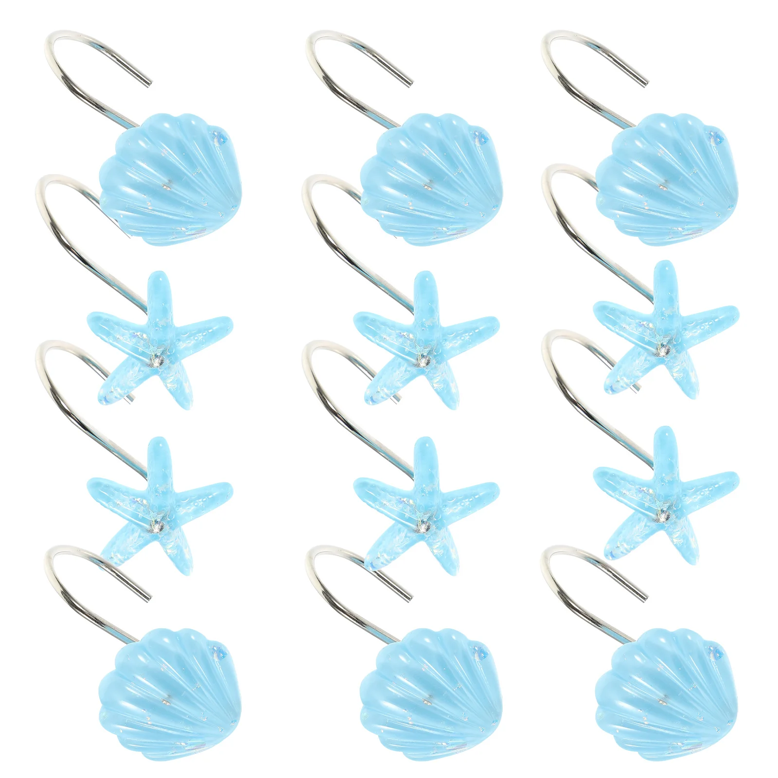 

Shower Curtain Hooks Bath Decorative Anti Noise Smooth Slide Hooks for Bathroom and Home Curtains Bathroom Hook