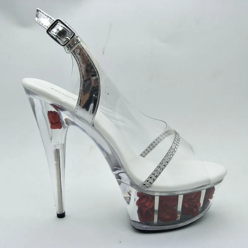 

LAIJIANJINXIA New 15CM/6inches PVC Upper Model Sexy Exotic High Heel Platform Party Women Sandals Pole Dance Shoes K180