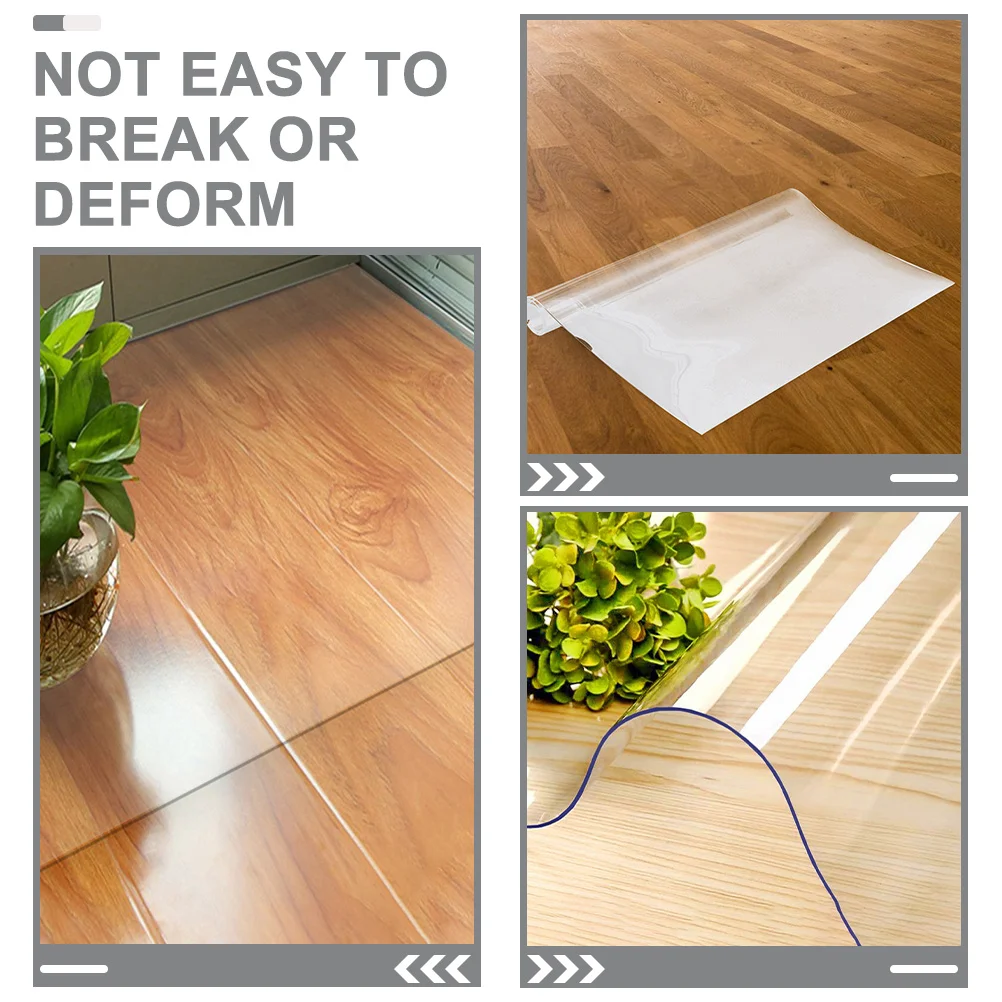 Transparent Pvc Floor Mat Carpet Protector Reusable Skid Proof Easy Clean Custom Size Cuttable For Bathroom Bedroom