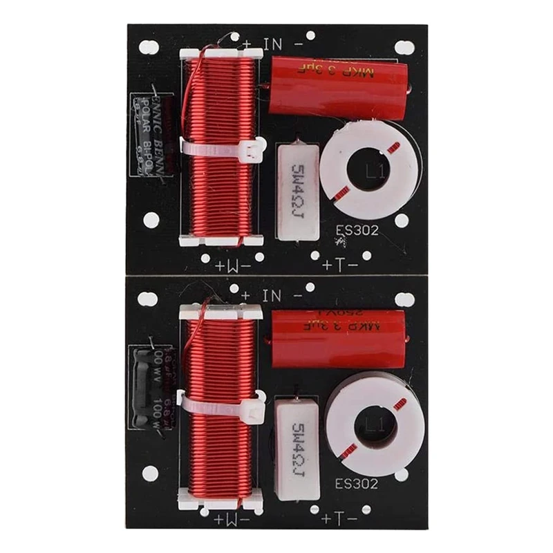 JAJA 2 個 400 ワットスピーカー周波数分周器 2 ウェイ 2 ユニット Hi-Fi サウンドシェルフクロスオーバーフィルターウーファーとツイーター