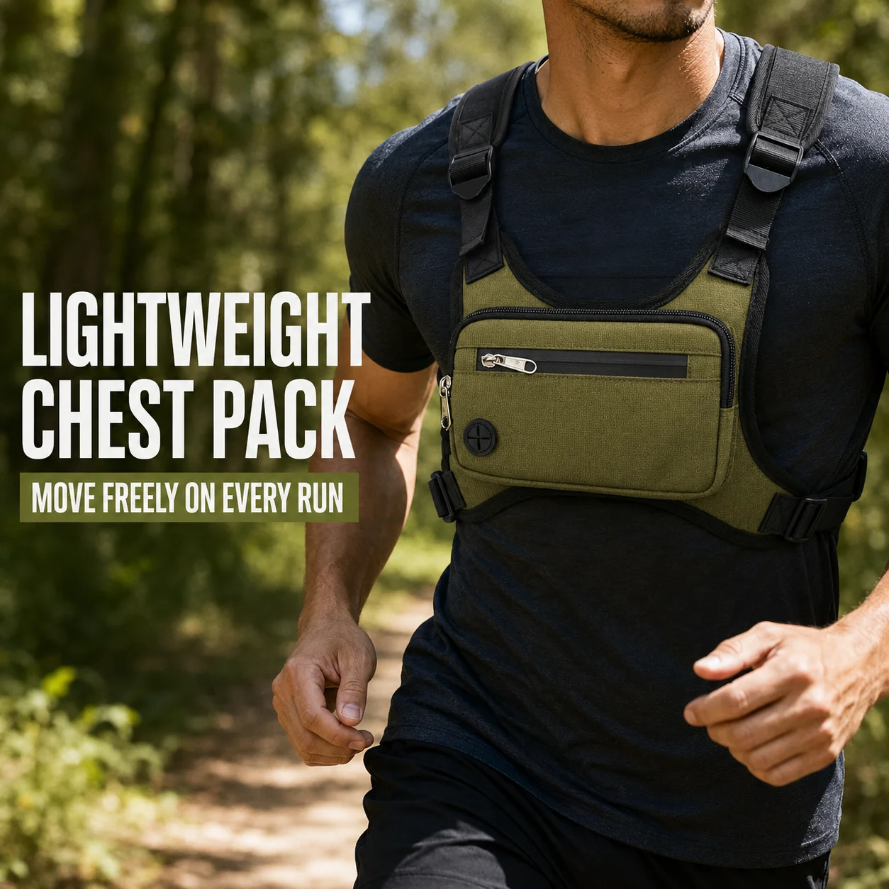 Running Chest Pack Bags Ultralight Sports Vest Bag Adjustable Hands Free Phone Holder For Trail Running Marathon Hiking Cycling