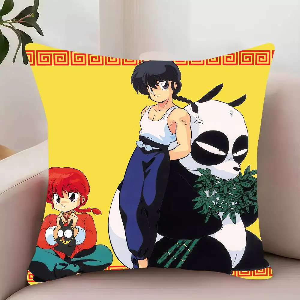 Anime R-Ranma One Half Pillow Case Decor Protective Covers Comfortable Soft For Sofa Living Room Home Office
