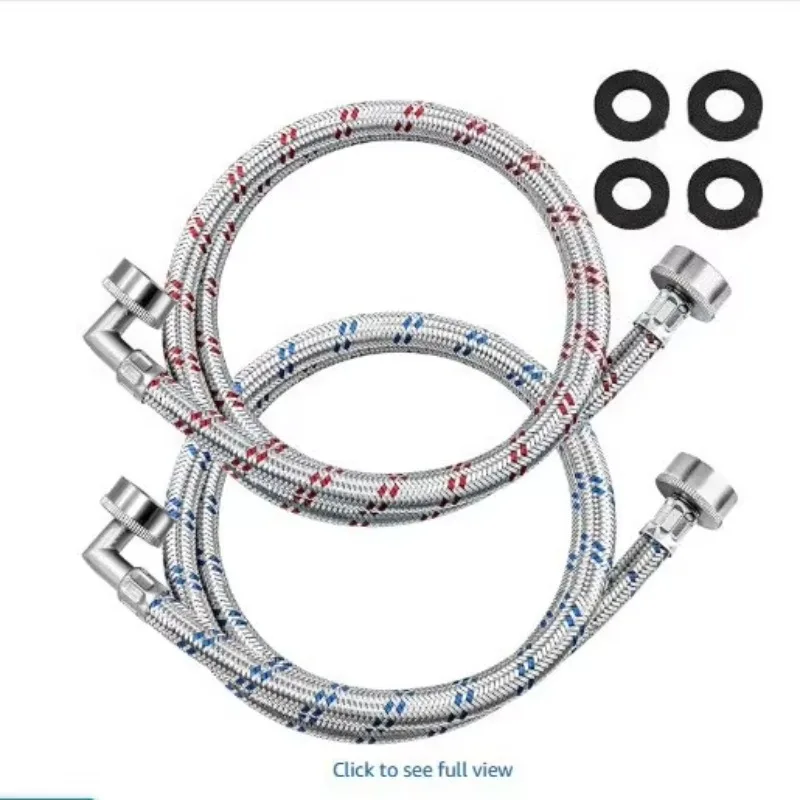 Amazon and American North American Washing Machine Hose External Thread Stainless Steel Woven Tube Washing Machine Tube Set