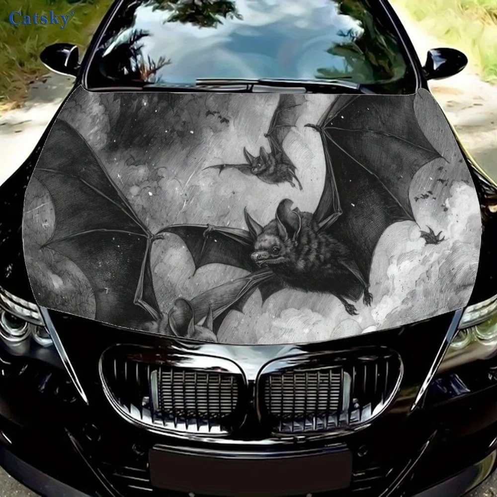 

Mystic Demon Bats Car hood decals, car cover decorative stickers, and vinyl wraps for cars, SUVs and trucks. Self-adhesive, wate