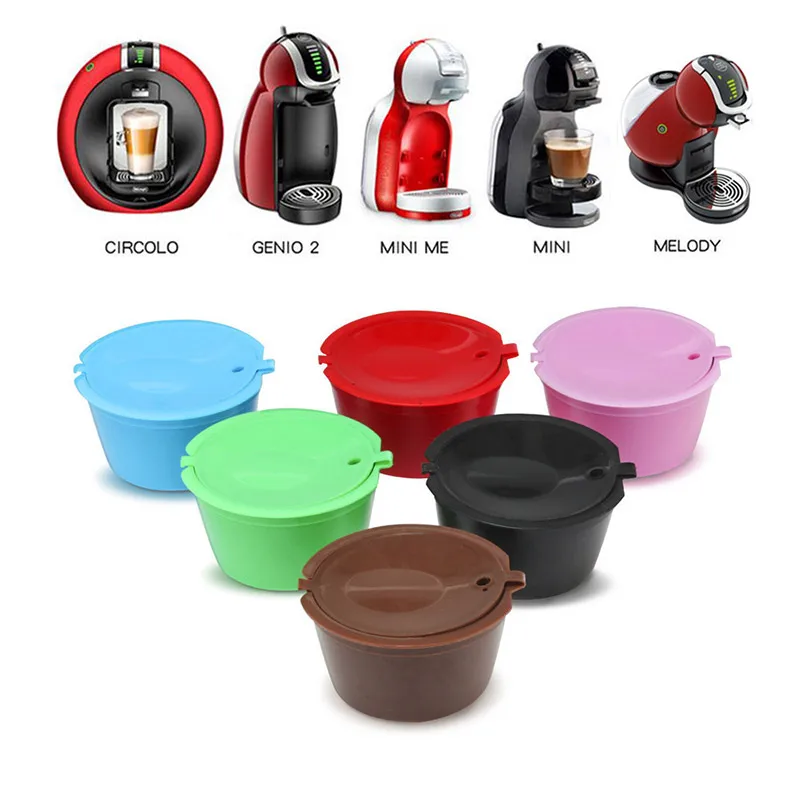 Reusable Coffee Capsules Filter Cup Dispenser for Nescafe Dolce Gusto Refillable Coffee Capsules Pod Compatible Kit