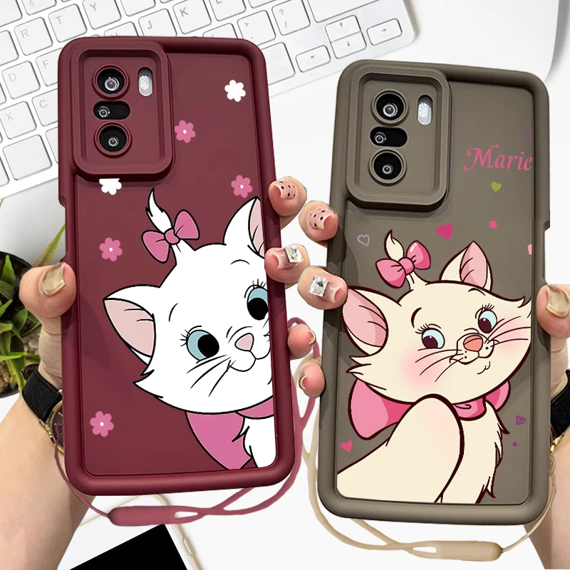 The AristoCats Cute For POCO X6 X5 X4 X3 GT M6 M5 M4 C75 C65 C61 C55 C51 C50 C40 C31 F5 F4 Plus Lanyard Phone Case