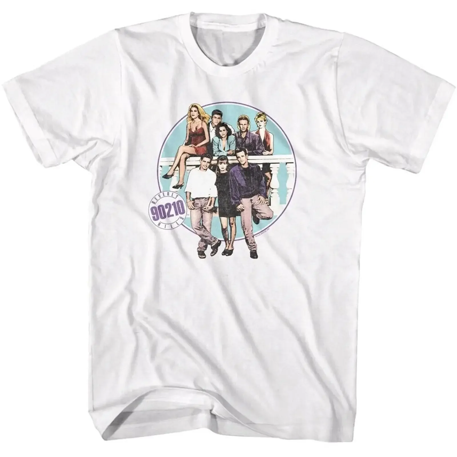 Beverly Hills 90210 Balcony Crew Herren T Shirt vintage Washed fashion designer clothes Versatile Unisex streetwear Casual