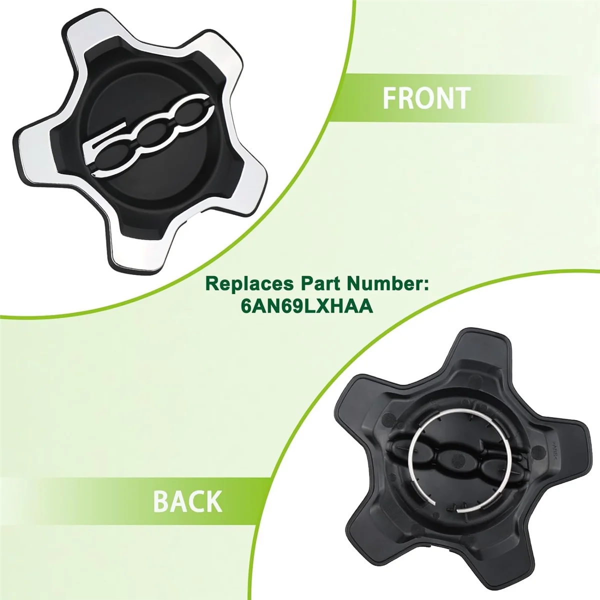 AT77 سيارة عجلة غطاء تغليف مركزي لشركة فيات 500X 2016-2022 6AN69LXHAA غطاء غبار اكسسوارات السيارات الفضة