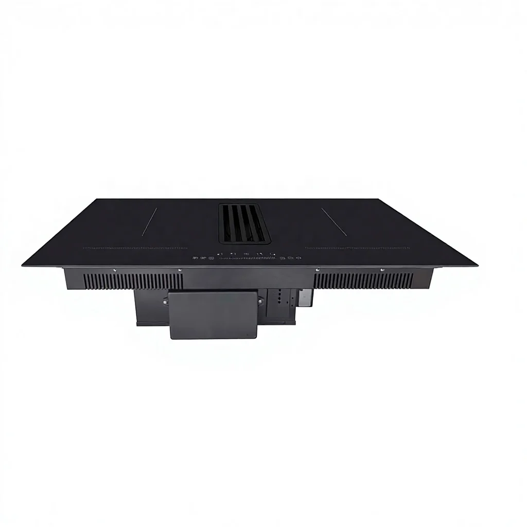 Stainless Steel Induction Cooktop with Built-In Range Hood and Extractor for Household and Hotel Use