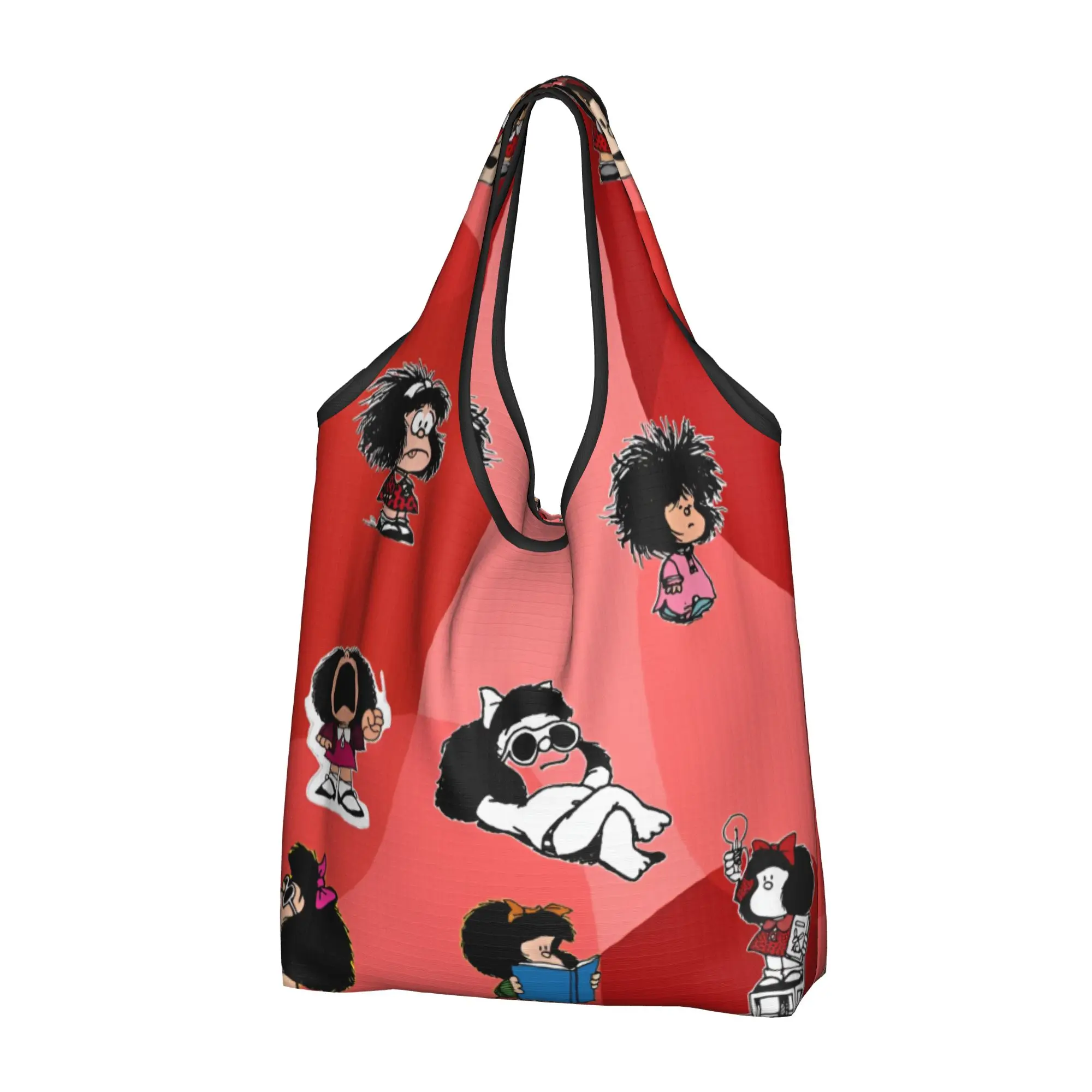 Kawaii Printed M-Mafaldas Manga Comics Tote Shopping Bag Portable Shoulder Shopper Classic Handbag