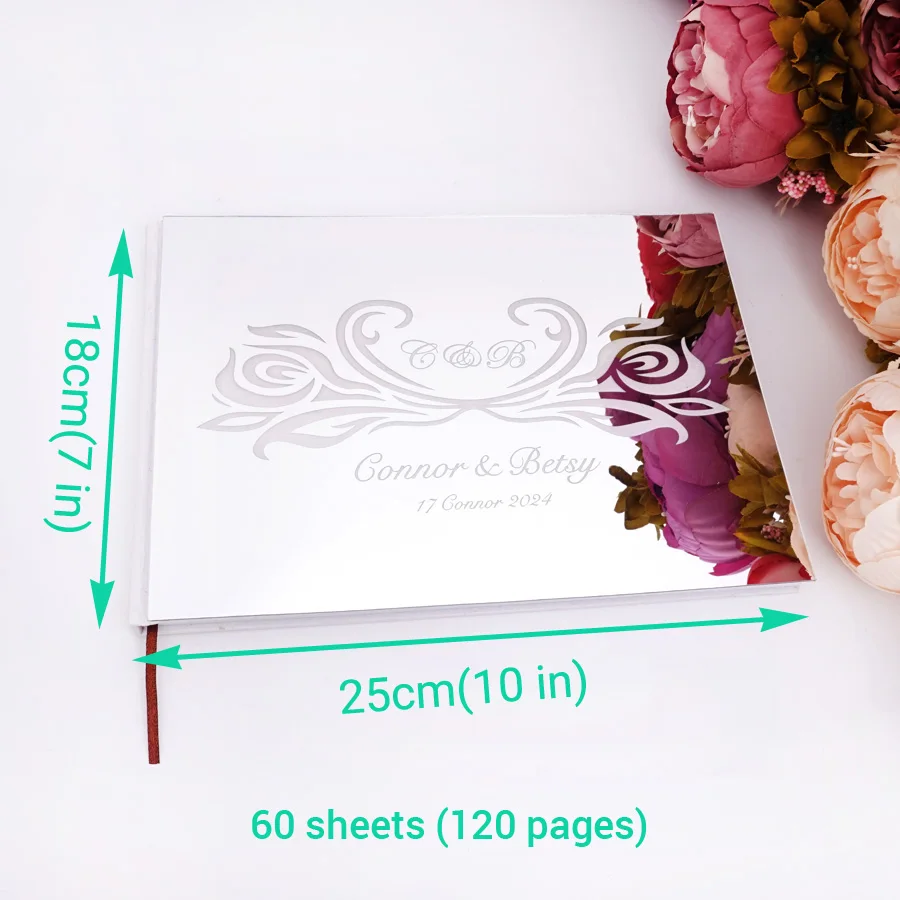 Creative Wedding Signature Guest Book Personalized Mirror Cover Custom Name Party Decor Favors Gift Different Design