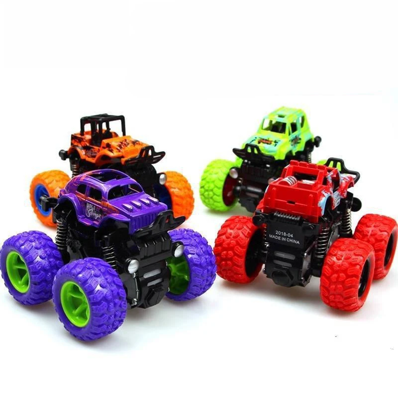 1 Pc Inertia‑Powered 4WD Off‑Road Toys Car Vehicle Shock‑Absorbent Drop‑Resistant Inertia‑Driven Stunt Off‑Road Toy Car
