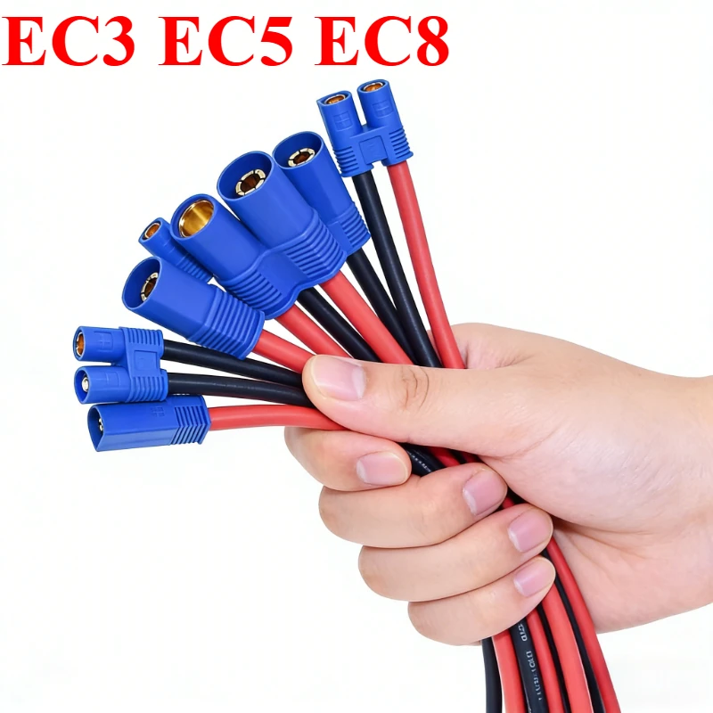 14/10/8AWG EC3 EC5 EC8 Stecker-Buchse-Verbinder Notstart-Stromkabel Bananenstecker für RC-Akku Spielzeug Pigtail-Kabel