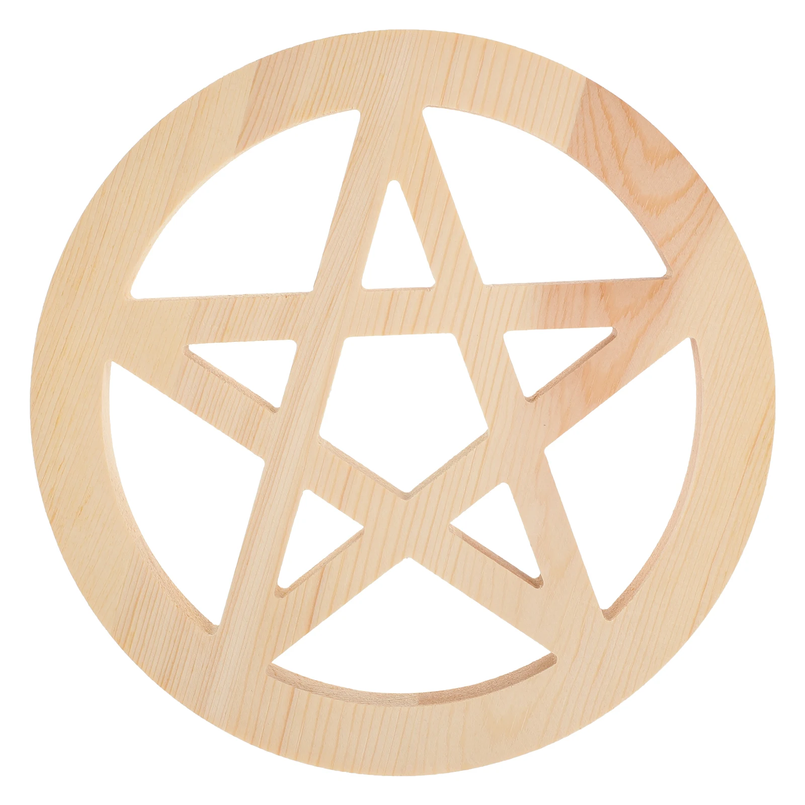 

1pc Wooden Pentacle Altar Tile Five-Pointed Star Decorative Base For Home Party Ceremony Storage Tray Practical Wood Carving