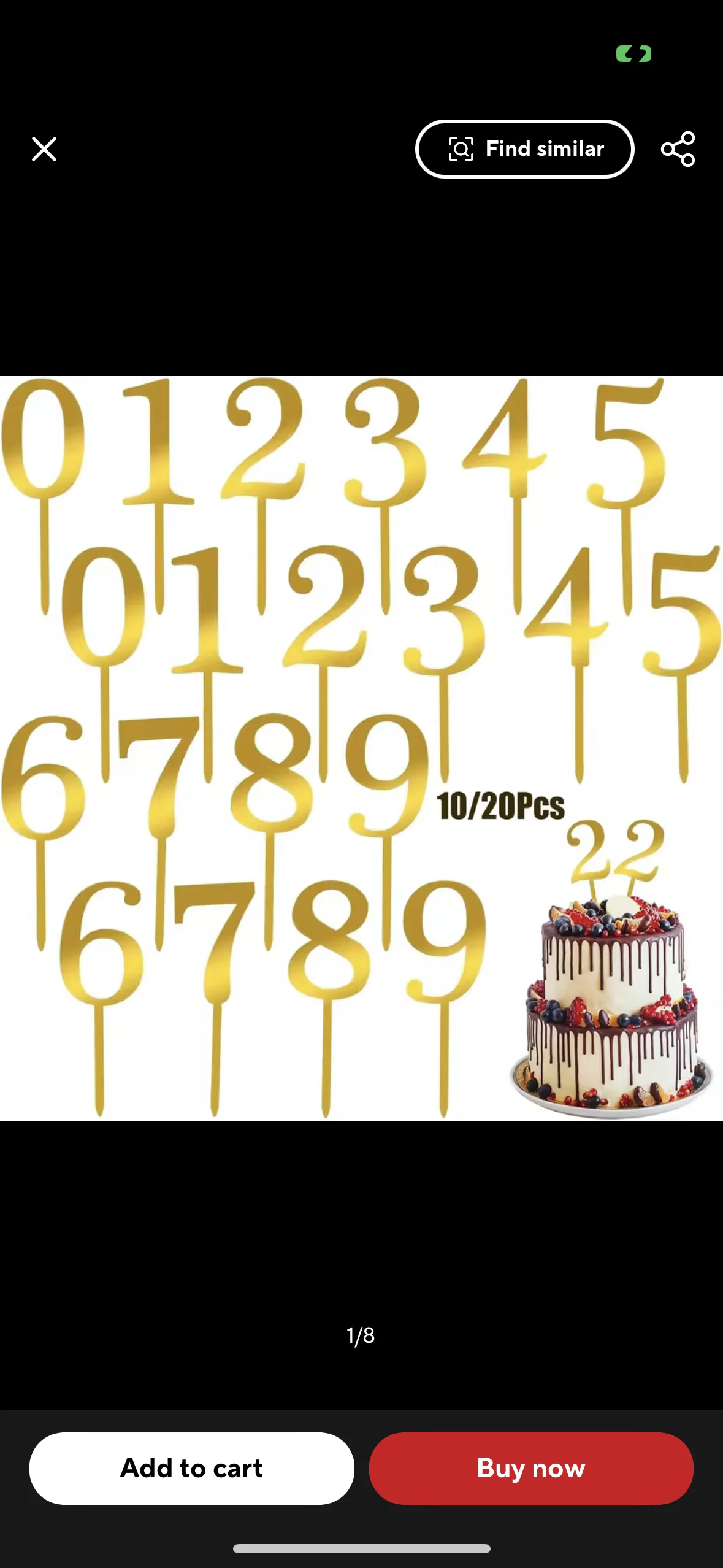 10 Stück/1 Stück Gold Acryl Zahlen für Kuchen 0-9 Nummer Geburtstag Cupcake Topper Gold Acryl Kuchen Topper für Geburtstag Hochzeit Party – Detail 5